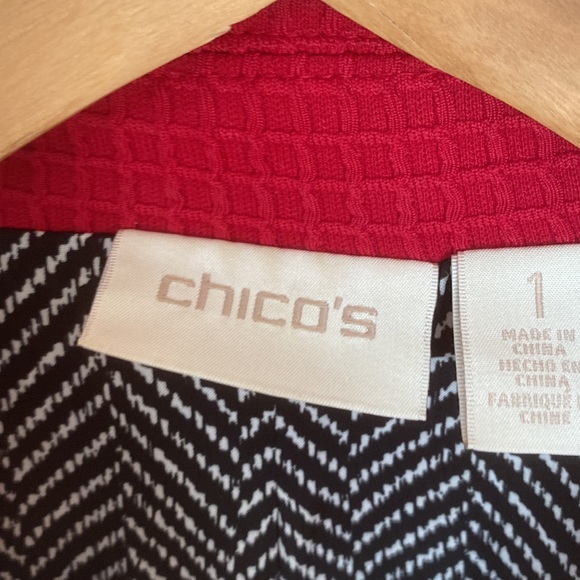 Chicos red lined knit moto style jacket - Picture 4 of 10